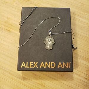 ALEX & ANI Hand of Fatima Necklace with Box - Silver Tone